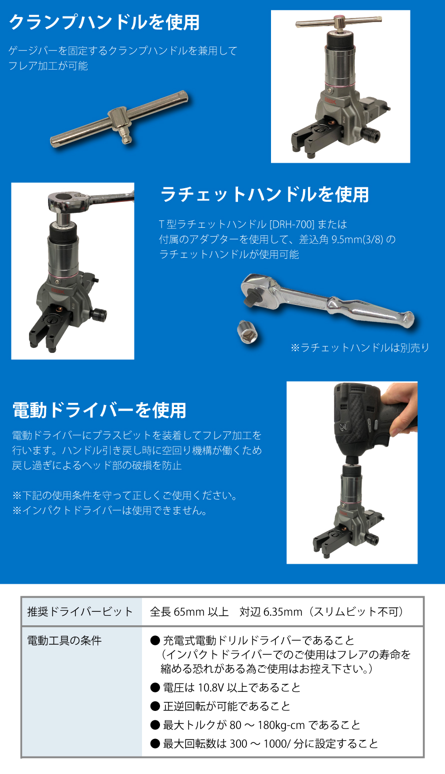 より安全に、より長くお使いいただくための「シリンダー式フレアツール」 | 機械と工具のテイクトップ