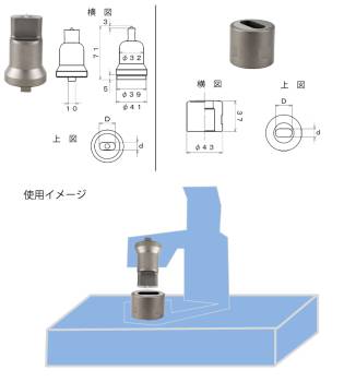 関西工具製作所 ポンチングマシン用 ダエンウス 呼び8×25Φ 43径 3300400825 楕円