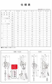 バイタル工業 Vレバー 3.2ｔ用 VR2-30 レバーホイスト レバーチェーンブロック 荷締機