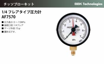BBK チッソブローキット 1/4フレアタイプ圧力計 AF7570