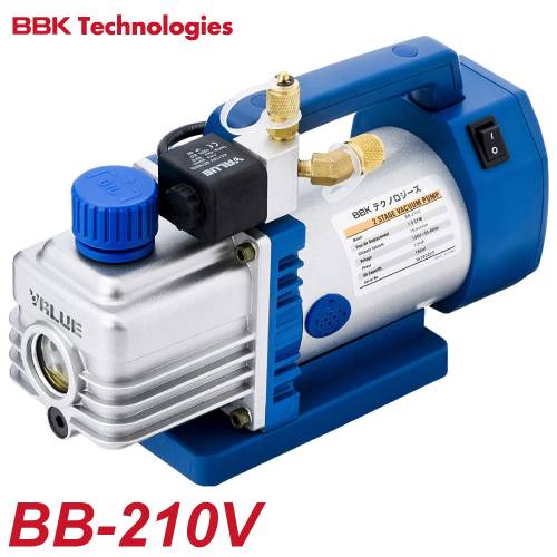 BBK 真空ポンプ 電磁弁式  (Type-V) BB-210V 重量：4.0kg 排気量：25L/28L 15ミクロン