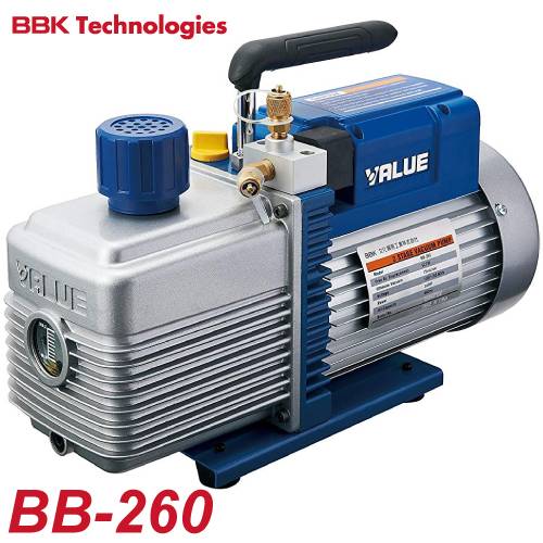 機械と工具のテイクトップ / BBK 真空ポンプ 電磁弁付/BB-BLUE（largeクラス） BB-260 重量：15.9kg 排気量