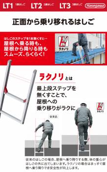 長谷川工業 (配送先法人限定) 2連はしご ラクノリ LT2-59a 全長：5.83m 縮長：3.48m 質量：12.8kg 最大使用質量100kg ハセガワ