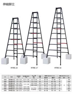 長谷川工業 (配送先法人限定) 上部操作式 伸縮脚立 ブラック RYRB-24 8尺 8段 シャガマン 長尺 脚立 四脚伸縮 ハセガワ