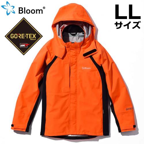 Bloom ブルーム ジャケット (ゴアテックス使用) LLサイズ フラッシュオレンジ（蛍光色） 上着 レインウェア 作業着 合羽 防水・防風・伸縮