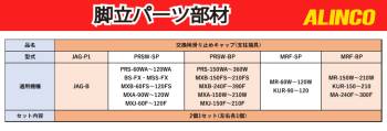 アルインコ (配送先法人限定) 交換用滑り止めキャップ(支柱端具) PRSW-BP 2個1セット脚立 パーツ部材 適用機種をご確認ください