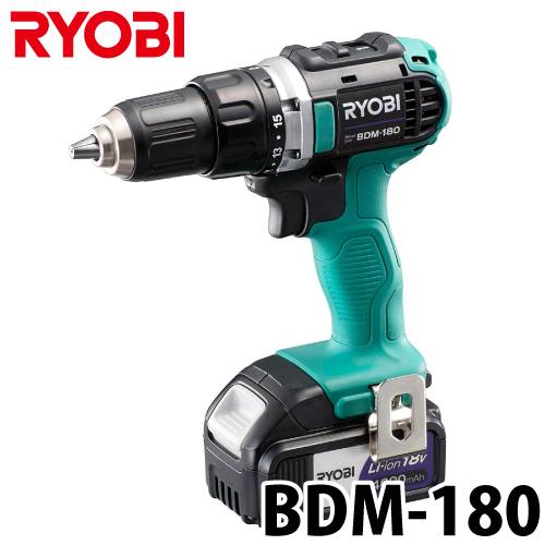 機械と工具のテイクトップ リョービ Ryobi 充電式ドライバドリル m 180 リチウムイオン4 000mah 18v 最大トルク43n Mドリルモード