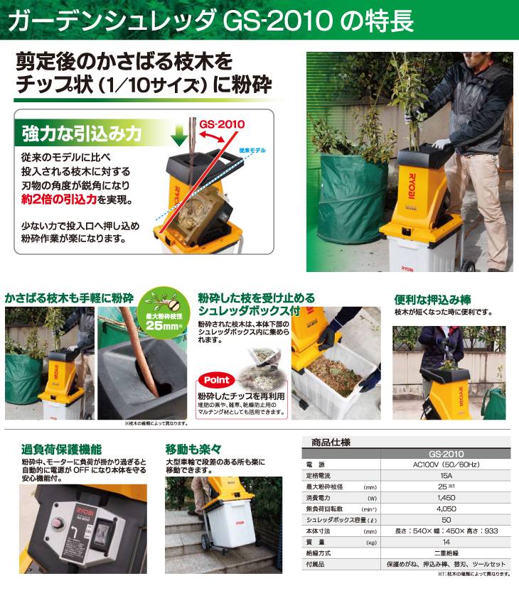 RYOBI ガーデンシュレッダー GS-2010 - 家庭用品