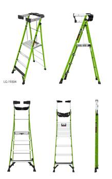 リトルジャイアント FRP 上わく付き脚立 LG-19306 フォートレス 6段 耐電圧 最大使用質量：170kg 長谷川工業 11033