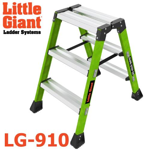 リトルジャイアント FRP脚立 LG-910 3段 11398 シェアステップ 耐電圧 天板高さ：0.65m 最大使用質量：170kg 長谷川工業 ハセガワ