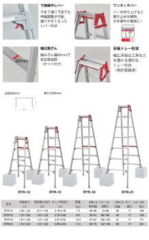 長谷川工業 上部操作式 はしご兼用伸縮脚立 RYR-21 7尺 7段 シャガマン はしご兼用脚立 四脚伸縮 ハセガワ