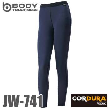 おたふく手袋 EVO 接触冷感 レディース ロングパンツ S～3Lサイズ JW-741 ブラック　パワーストレッチインナーパンツ CORDURA コーデュラ使用