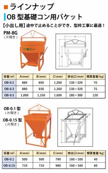 タケムラテック (配送先法人様限定) コンクリートバケット OB-0.15 容量:150kg OB型基礎コン用 片開き 小出し用 基礎工事 型枠工事に最適