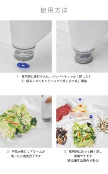 石崎電機製作所 充電式 真空パック機 ハンディタイプ NL-UH5V2AW 専用袋仕様 小型 家庭用 真空保存