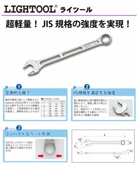 旭金属工業 コンビネーションスパナセット 7本組 ライツール JIS 8-19mm LCWS7 作業工具