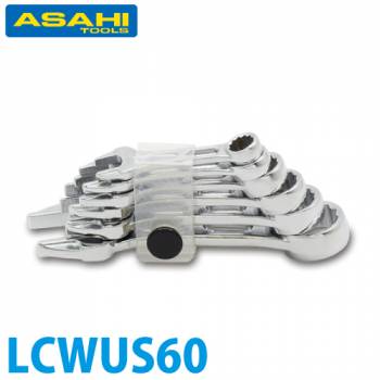 旭金属工業 プチコンビネーションスパナ LCWUS60 6本組セット 重量：195g
