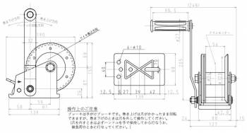 マックスプル工業 回転式ミニ 手動ウインチ 100kg PM-100