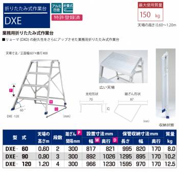 ピカ/Pica 折りたたみ式作業台 DXE-120 最大使用質量：150kg 天場高さ：120m