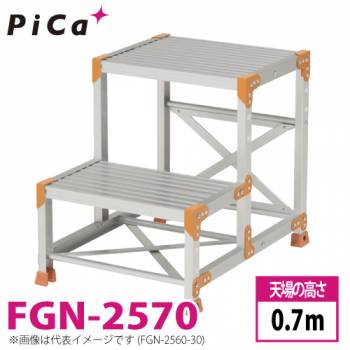 ピカ/Pica 作業台（Danchiシリーズ) FGN-2570 路面：標準タイプ 最大使用質量：150kg  天場高さ：0.7ｍ 段数：2 質量：7.4kg ダンチ