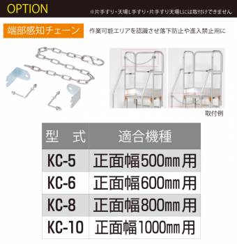 ピカ/Pica 作業台オプション 端部感知チェーン KC-6 正面幅600mm用