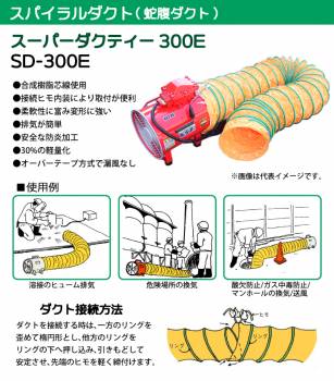 大西電機工業 スパイラルダクト 防炎加工 オーバーテープ方式 φ300mmx5m SD-300E オンセック