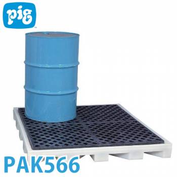 ピグ ポリドリップデッキ PAK566 4ドラム缶用 ポリエチレン製 耐荷重約2,722kg
