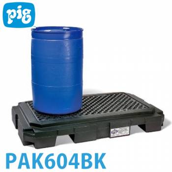 ピグ ヘビーデューティポリスピルコンテイメントパレット PAK604BK 2ドラム缶用 滑り止め防止格子 耐荷重約2.041kg