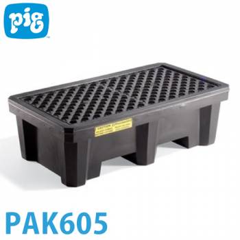 ピグ スタンドードポリスピルコンテイメントパレット PAK605 2ドラム缶用 ポリエチレン製 耐荷重約680kg